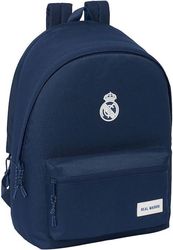 safta real madrid laptop double backpack 40cm navy blue usb photo