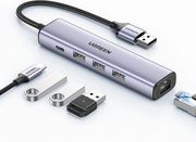 ugreen usb hub cm475 3 x usb a 30 1 x type c 1 x rj45 grey photo