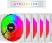 armaggeddon pc cooling fan 12cm chroma rgb kit 3000 5 pack white chr kit3000w photo