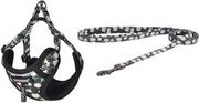dog set dogness harness and leash daisy black photo