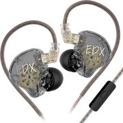 kz edx lite transparent grey with mic iem 35 in ear monitor earphones super linear hifi bass photo