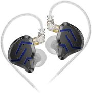 kz zsn pro 2 black blue no mic iem 35 in ear monitor earphones hybrid 1ba 1dd 10mm metal hifi photo