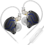 kz zsn pro 2 black blue with mic iem 35 in ear monitor earphones hybrid 1ba 1dd 10mm metal hifi photo
