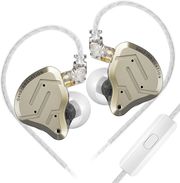 kz zsn pro 2 gold with mic iem 35 in ear monitor earphones hybrid 1ba 1dd 10mm metal hifi bass photo