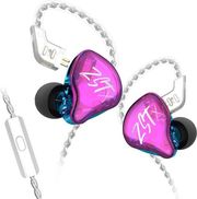kz zst x purple with mic iem 35 in ear monitor earphones dynamic hybrid dual driver 1ba 1dd photo