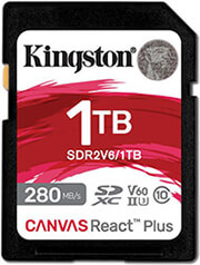 kingston sdr2v6 1tb canvas react plus v601tb sdxc c10 uhs ii u3 photo