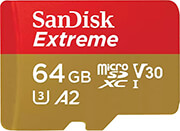 sandisk sdsqxah 064g gn6ma extreme 64gb micro sdxc uhs i v30 u3 a2 class 10 sd adapter photo