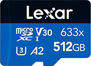 lexar high performance 633x 512gb micro sdxc uhs i u3 v30 a2 blue series lsdmi512bb633a photo