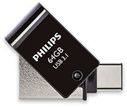 philips 2 in 1 64gb usb 31 type c otg flash drive midnight black fm64dc152b 00 photo
