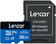 lexar high performance 633x 32gb micro sdhc uhs i u1 v10 a1 blue series lms0633032g bnnng photo