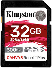kingston sdr2 32gb canvas react plus 32gb sdhc class 10 uhs ii u3 v90 photo kingston sdr2 32gb canvas react plus 32gb sdhc class 10 uhs ii u3 v90 photo
