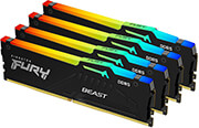 ram kingston fury beast black rgb 64gb 4x16gb ddr5 5200mt s cl40 intel xmp quad kf552c40bbak4 64 photo