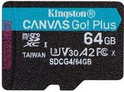kingston sdcg4 64gbsp canvas go plus gen4 64gb micro sdxc 200mb s read a2 u3 v30 adapter photo