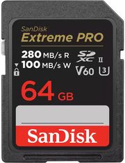 sandisk sdsdxep 064g gn4in extreme pro 64gb sdxc 280mb s uhs ii v60 u3 class 10 photo