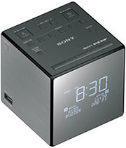 sonyxdr c1dbp alarm clock with fm am radio silver black photo