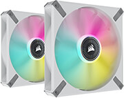 corsair co 9050119 ww fan ml140 elite airguide white rgb dual pack with lighting node core photo