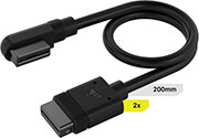 corsair cl 9011123 ww icue link cable 2x200mm straight angled slim black photo