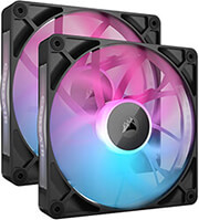 corsair co 9051020 ww rx140 icue link rgb fan starter kit 2 x 140mm black with icue link system hub photo