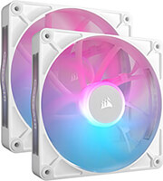 corsair co 9051024 ww rx140 icue link rgb fan starter kit 2 x 140mm white with icue link system hub photo
