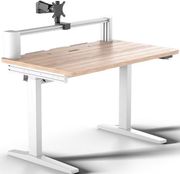 corsair gaming desk platform 4 elevate desk white wood light pine stain photo