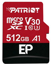patriot pef512gep31mcx ep series 512gb micro sdxc v30 a1 class 10 with sd adapter photo