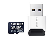 samsung mb my256sb ww pro ultimate 256gb micro sdxc uhs i u3 v30 a2 usb reader photo