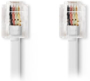 nedis tcgp90200wt20 telecom cable rj11 male rj11 male 2m white photo