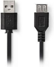 nedis ccgt60010bk10 usb 20 cable a male usb a female 1m black photo