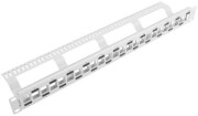 lanberg patch panel blank 24 port staggered 1u with organizer for keystone modules grey photo