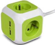 greenblue gb118 magiccube socket 4way with 2xusb charger photo