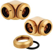 corsair hydro x fitting hard xf 90� angled gold 2 pack 14mm od compression photo