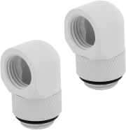 corsair hydro x fitting adapter xf 90� angled rotary glossy white 2 pack photo