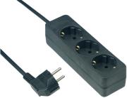 rev 3 way power strip 14m black photo