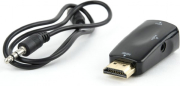 cablexpert ab hdmi vga 02 hdmi to vga and audio adapter single port black blister photo