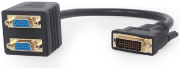 cablexpert a dvi 2vga 01 passive dvi i male to dual vga female splitter cable 03 m black photo