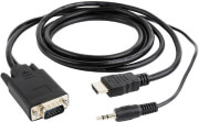 cablexpert a hdmi vga 03 10 hdmi to vga and audio adapter cable single port 3m black photo