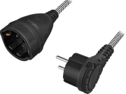 logilink lps104 power cord extension 3m textile cable black photo