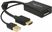 delock 62667 adapter hdmi a male displayport 12 female black photo