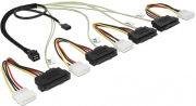 delock 83390 cable mini sas hd sff 8643 4 x sas sff 8482 power sideband 05 m photo