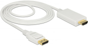 delock 83818 cable displayport 12 male high speed hdmi a m passive 4k 30 hz 2 m white photo delock 83818 cable displayport 12 male high speed hdmi a m passive 4k 30 hz 2 m white photo