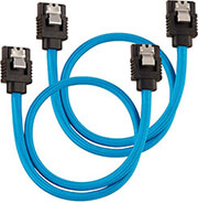 corsair diy cable premium sleeved sata data cable set straight connectors blue 30cm photo