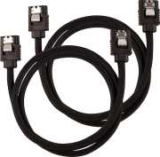 corsair diy cable premium sleeved sata data cable set straight connectors black 60cm photo
