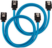 corsair diy cable premium sleeved sata data cable set straight connectors blue 60cm photo