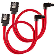 corsair diy cable premium sleeved sata data cable set 90 connectors red 30cm photo