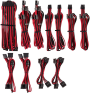 corsair diy cable premium individually sleeved dc cable pro kit type4 gen4 red black photo