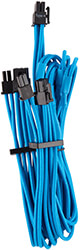 corsair diy cable premium individually sleeved split pcie cable 2 connectors type4 gen4 blue photo