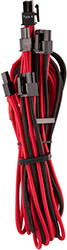 corsair diy cable premium individually sleeved split pcie cable 2 conn type4 gen4 red black photo