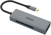 akasa usb 32 type c 3 in 1 cf sd microsd card reader photo