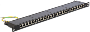 delock 43316 19 patch panel 24 port cat6 05 u black photo