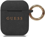 guess silicone case glitter for airpods 1 2 black guaccsilglbk photo guess silicone case glitter for airpods 1 2 black guaccsilglbk photo